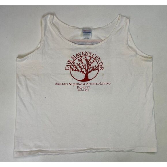 VINTAGE Aids Walk Miami 1996 Graphic Tank Top Women XL White 90s Single Stitch - Picture 5 of 12